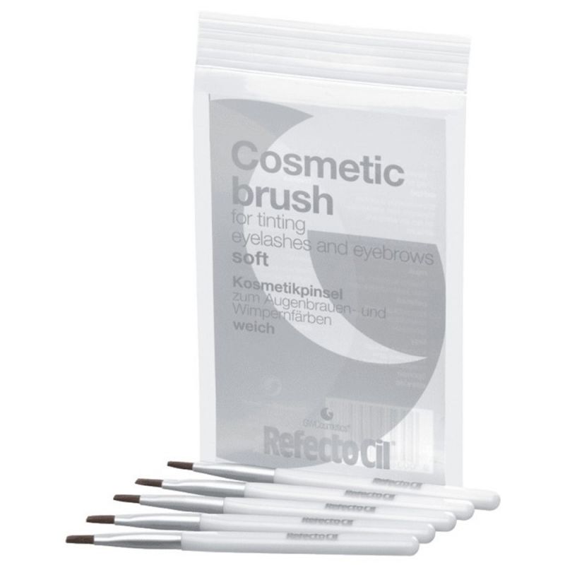 Кисточки для нанесения краски RefectoCil Сosmetic Brush Soft Silver 5 штук