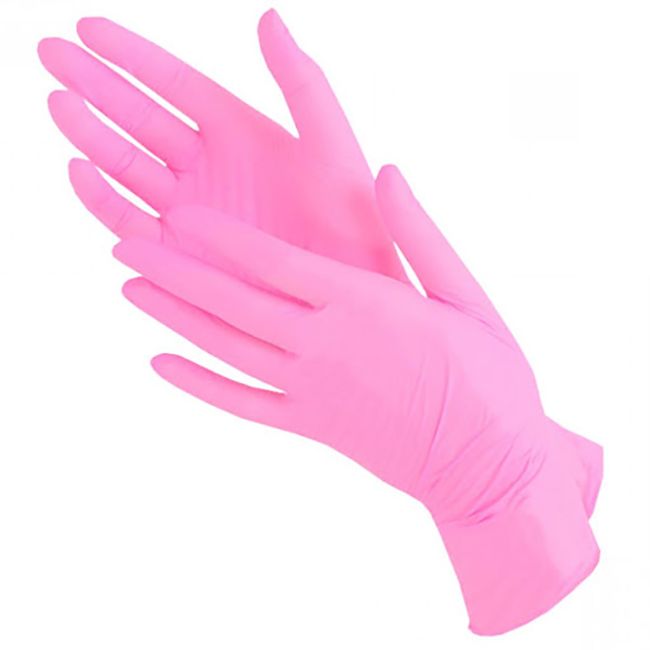 Перчатки нитриловые без пудры Mercator Medical Nitrylex Basic Pink S (розовые) 100 штук