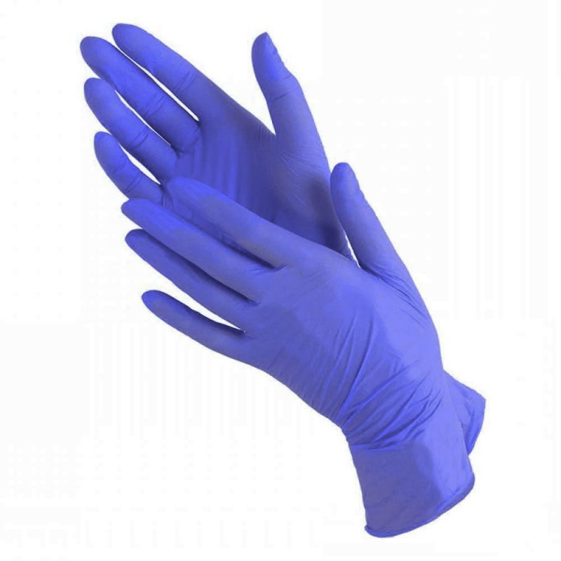 Перчатки нитриловые без пудры Mercator Medical Nitrylex Basic Blue M (синие) 100 штук