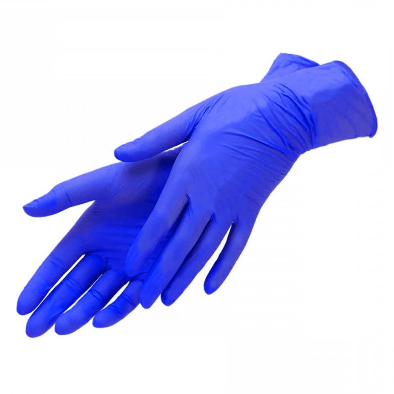 Нітрилові рукавички без пудри Mercator Medical Nitrylex Basic Blue M (темно-сині) 100 штук