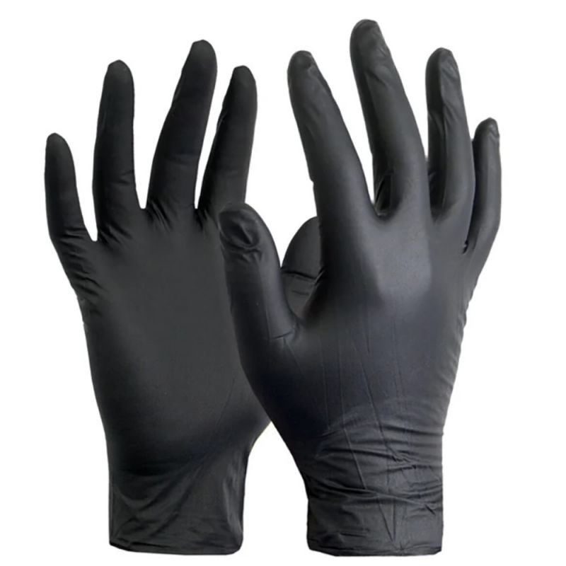 Перчатки нитриловые без пудры Mercator Medical Nitrylex Black L (черный) 100 штук