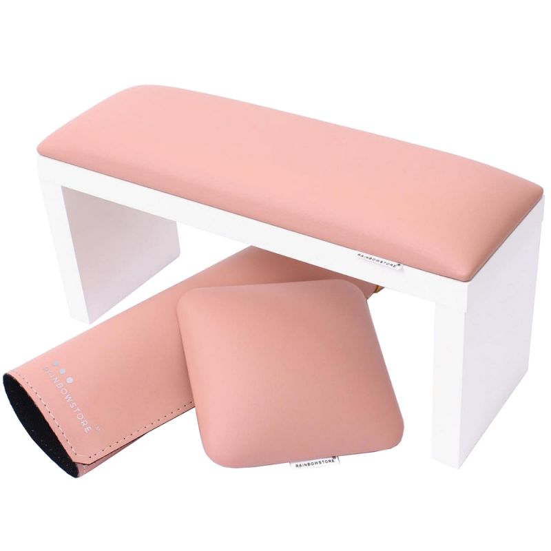 Набір аксесуарів для манікюру Rainbowstore Light Pink (підлокітник + килимок + подушка під лікоть)
