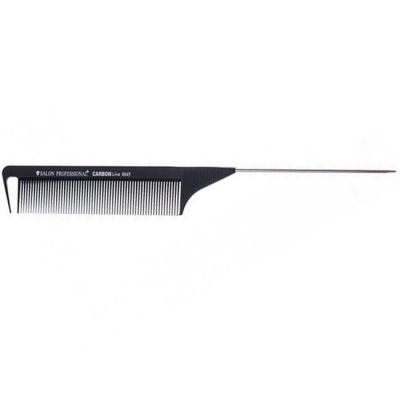 Расческа-шпикуль с металлическим хвостиком Salon Professional Carbon Line 0045