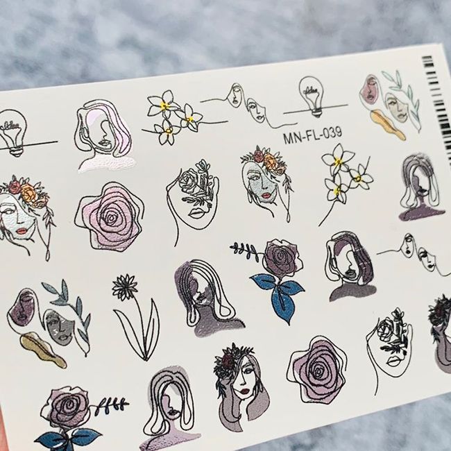 Слайдер-дизайн Milliart Nails MN-039 Девушка и цветы