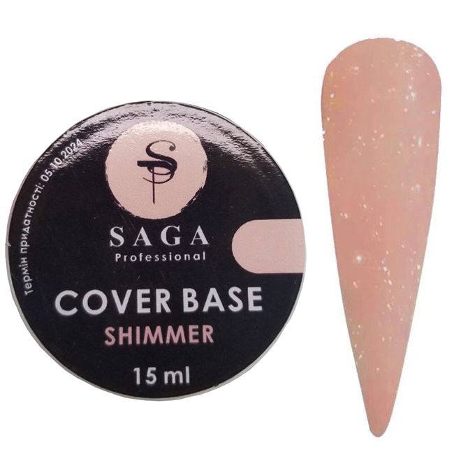 Камуфлююча база Saga Cover Base Shimmer №6 (персиковий з шимером) 15 мл