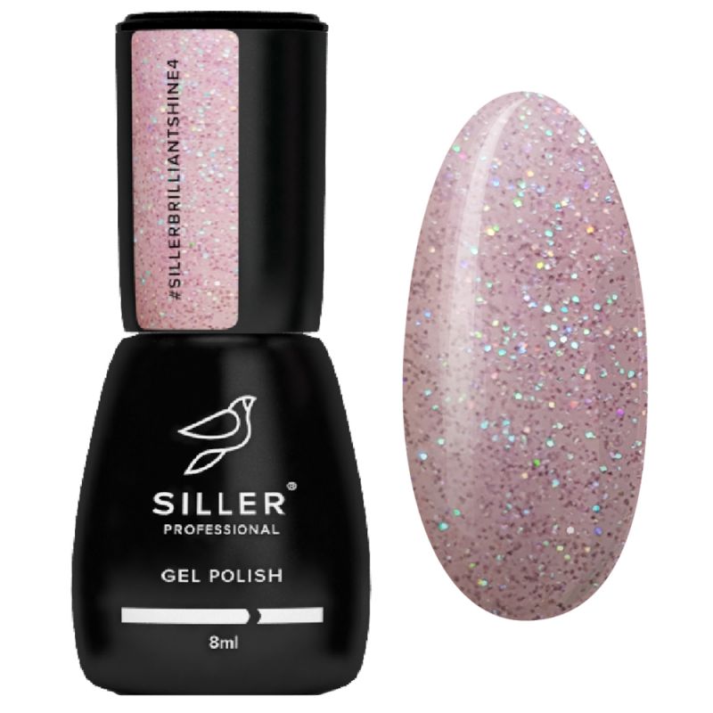 Гель-лак Siller Brilliant Shine №004 (ніжно-рожевий з блискітками) 8 мл