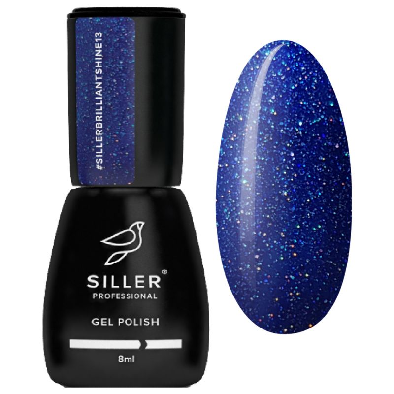 Гель-лак Siller Brilliant Shine №013 (синий с блестками) 8 мл