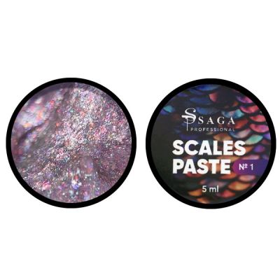 Паста для дизайна Saga Scales Paste №01 (розовый с блестками) 5 мл