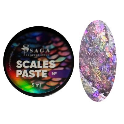 Паста для дизайну Saga Scales Paste №01 (рожевий з блискітками) 5 мл