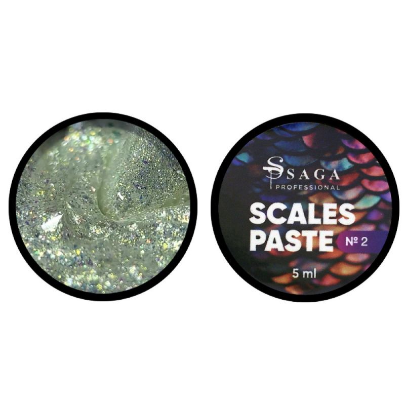 Паста для дизайна Saga Scales Paste №02 (молочно-серый с блестками) 5 мл