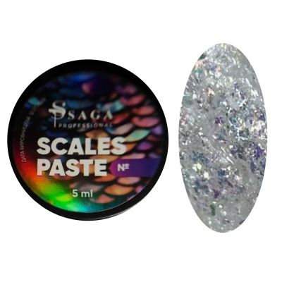 Паста для дизайну Saga Scales Paste №02 (молочно-сірий з блискітками) 5 мл