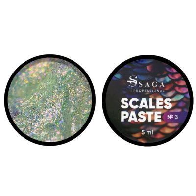 Паста для дизайна Saga Scales Paste №03 (белый с блестками) 5 мл