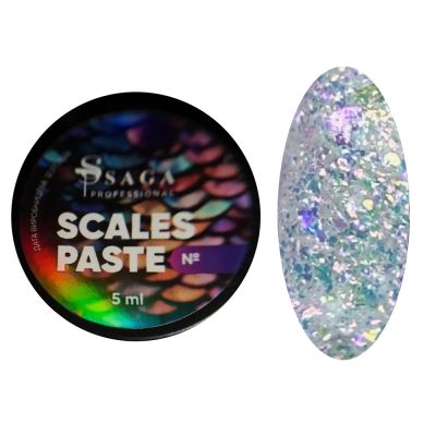 Паста для дизайна Saga Scales Paste №03 (белый с блестками) 5 мл