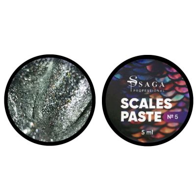 Паста для дизайна Saga Scales Paste №05 (серебряный с блестками) 5 мл