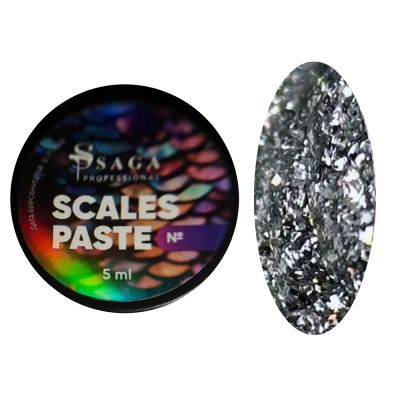 Паста для дизайну Saga Scales Paste №05 (срібний з блискітками) 5 мл