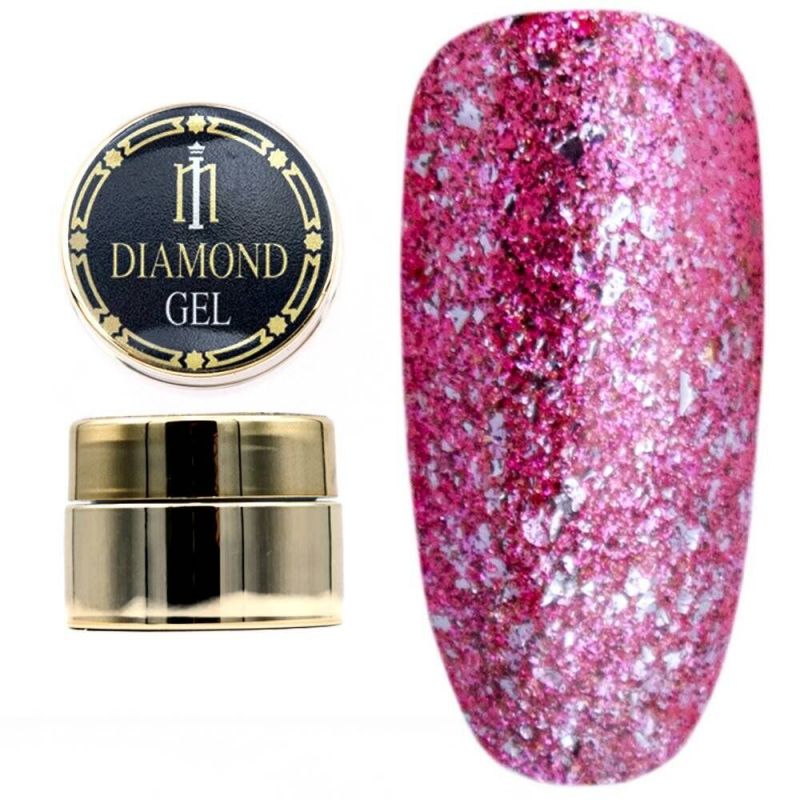 Глітерний гель Milano Diamond Gel №012 (рожевий) 8 мл