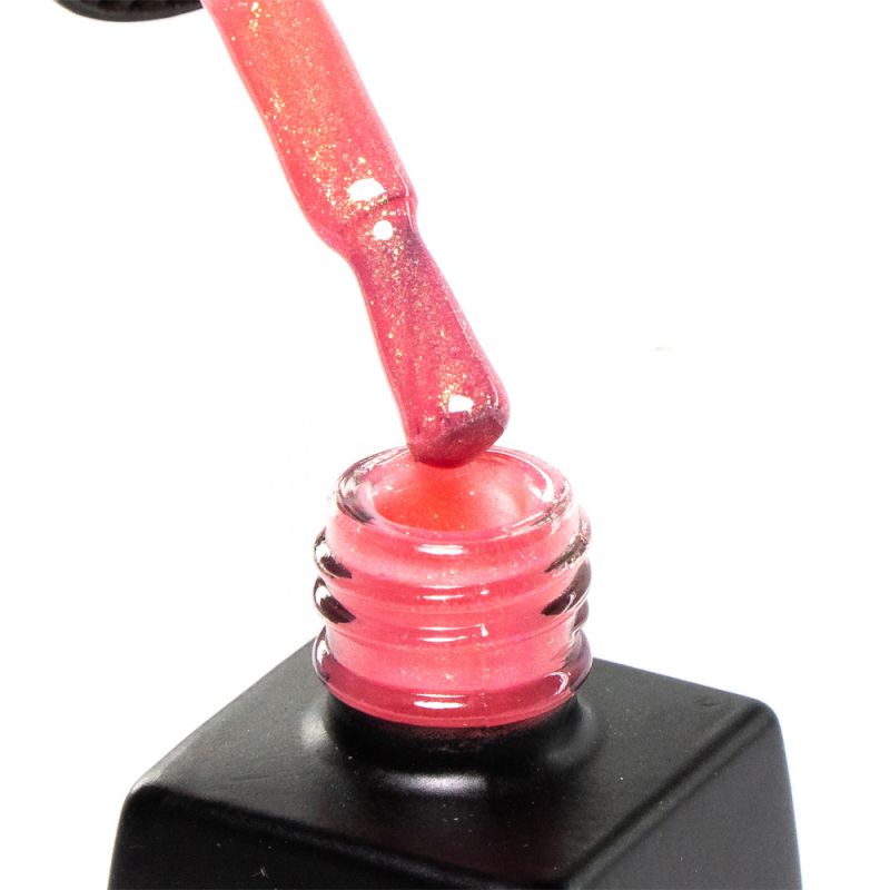 База для гель-лаку Milano Cover Rubber Base Gel Shimmer №10 (оранжево-рожевий з мікроблеском) 10 мл