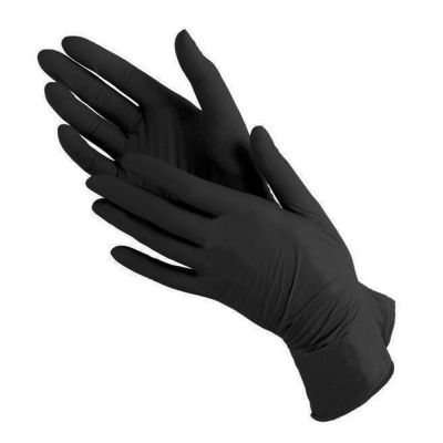 Перчатки нитриловые неопудренные SFM Black L (плотные) 100 штук
