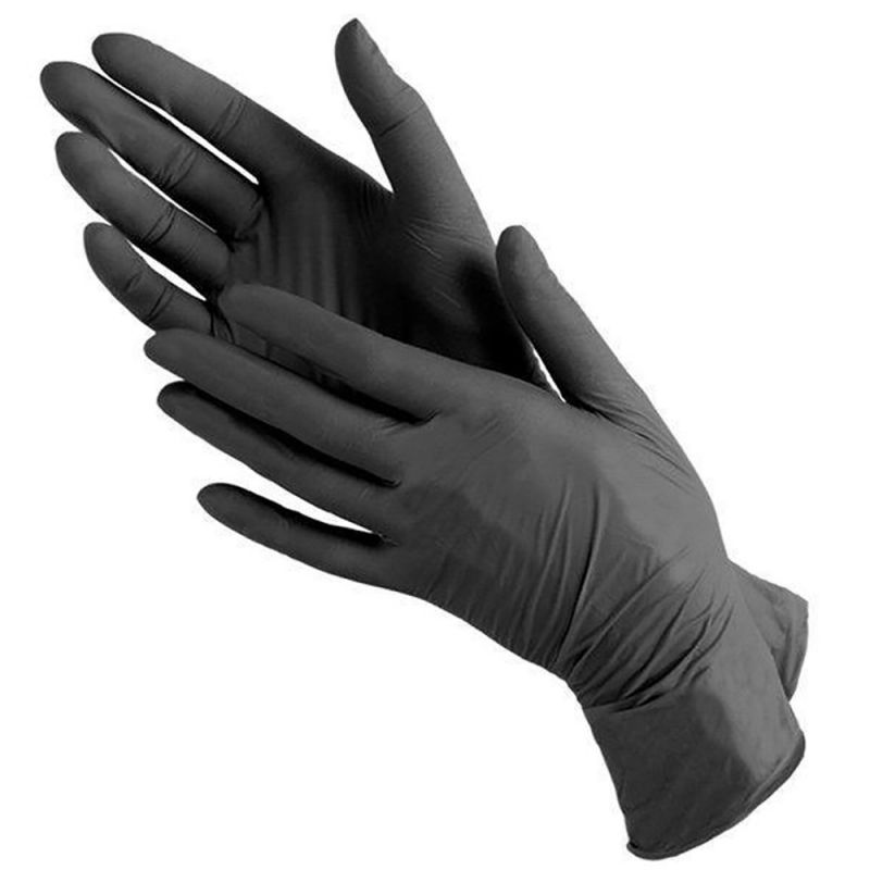 Перчатки нитриловые неопудренные SFM Black L 100 штук