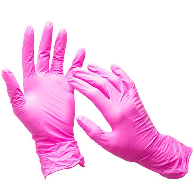 Перчатки нитриловые неопудренные SFM Pink S 100 штук