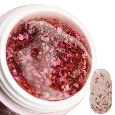 Цветочный гель Saga Flower Gel №4 (розовый с сухоцветами) 5 г