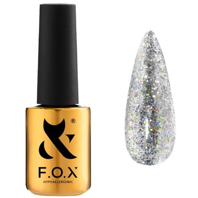 Гель-лак F.O.X Gel Polish Sphynx Cat Eye 003 (серебристый с крупными голографическими блестками) 7 мл