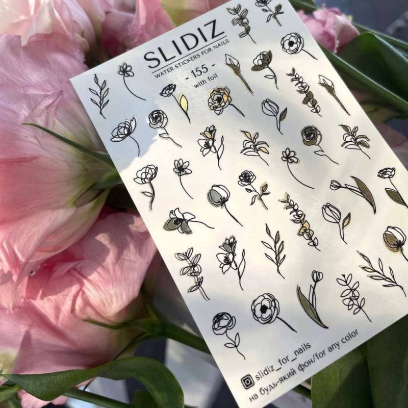Слайдер-дизайн Slidiz 155 Цветы с золотом