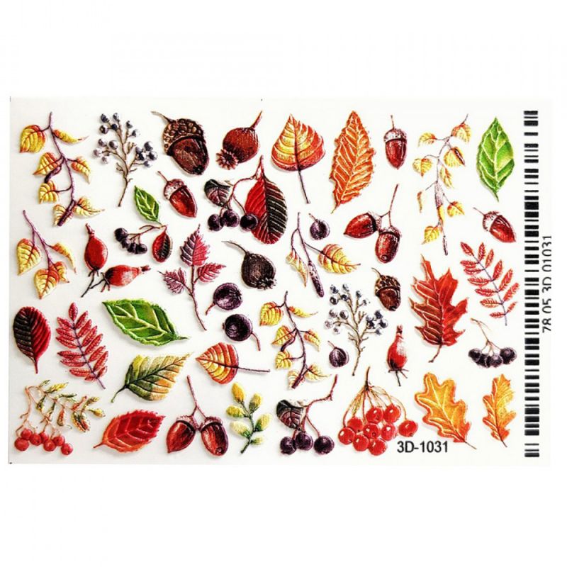 Слайдер-дизайн об'ємний 3D1031 Осінь листя та ягоди