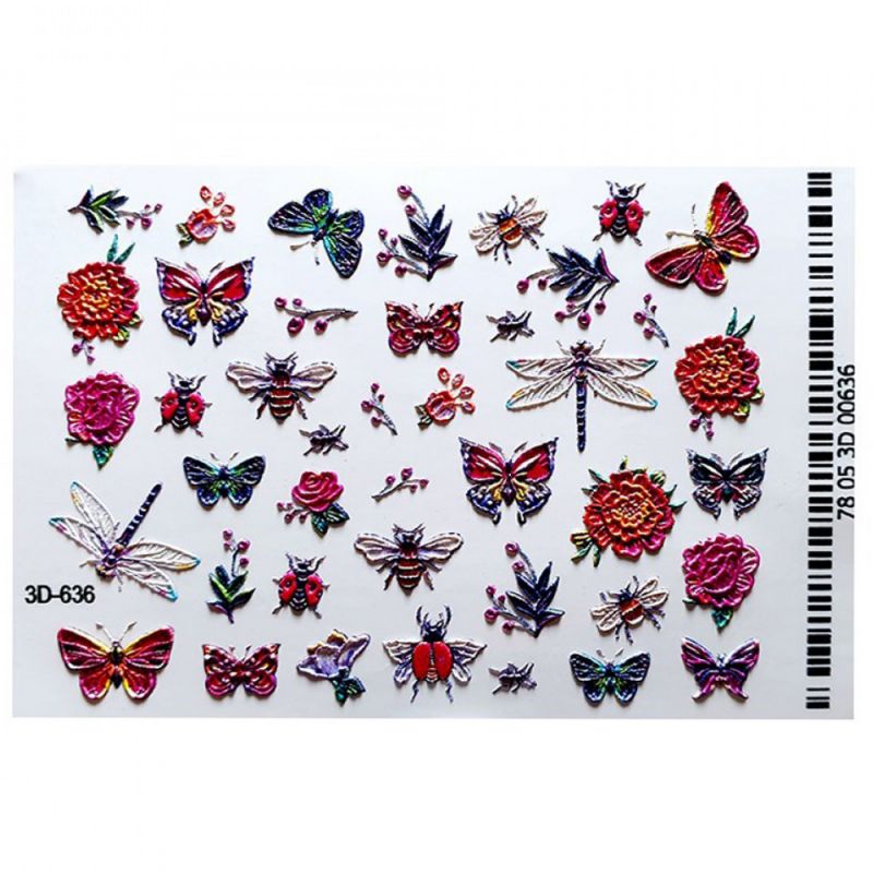 Слайдер-дизайн объемный 3D636 Бабочки-цветочки