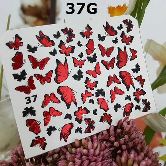 Слайдер-дизайн New Max 37G Красные бабочки (фольгированный)