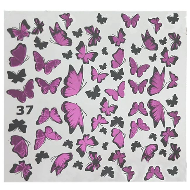 Слайдер-дизайн New Max 37H Розовые бабочки (фольгированный)