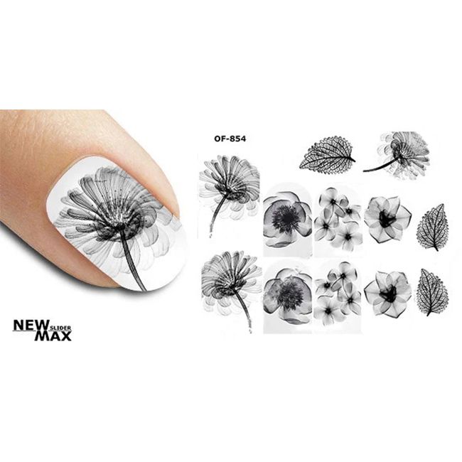 Слайдер-дизайн New Max OF-854 Квіти чорно-білі
