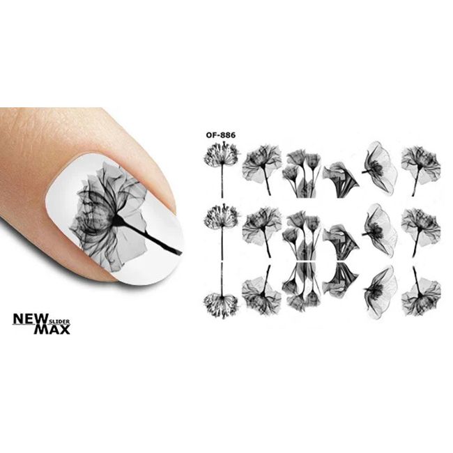 Слайдер-дизайн New Max OF-886 Квіти чорно-білі