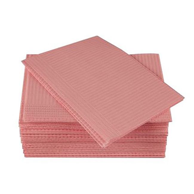 Салфетка-нагрудник HairMaster 40х33 см (бумага, тиснение, розовый) 25 штук