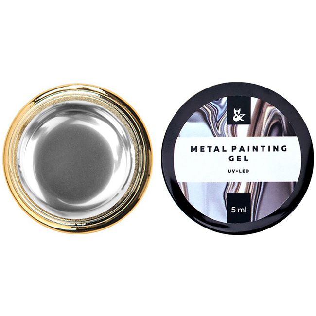 Гель-краска F.O.X Metal Painting Gel №001 (серебро) 5 мл
