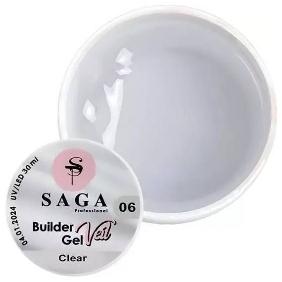 Гель для нарощування Saga Builder Gel Veil №6 (прозорий) 30 мл