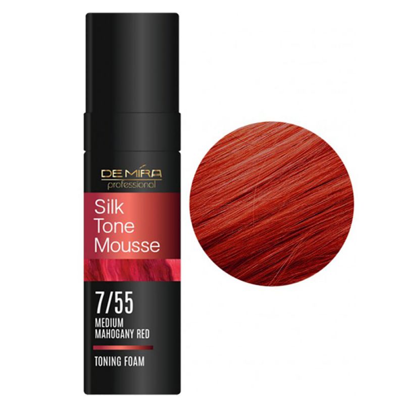 Тонирующая пенка для волос DeMira Professional Silk Tone Mousse 7.55 (средний махагоновый красный) 120 мл