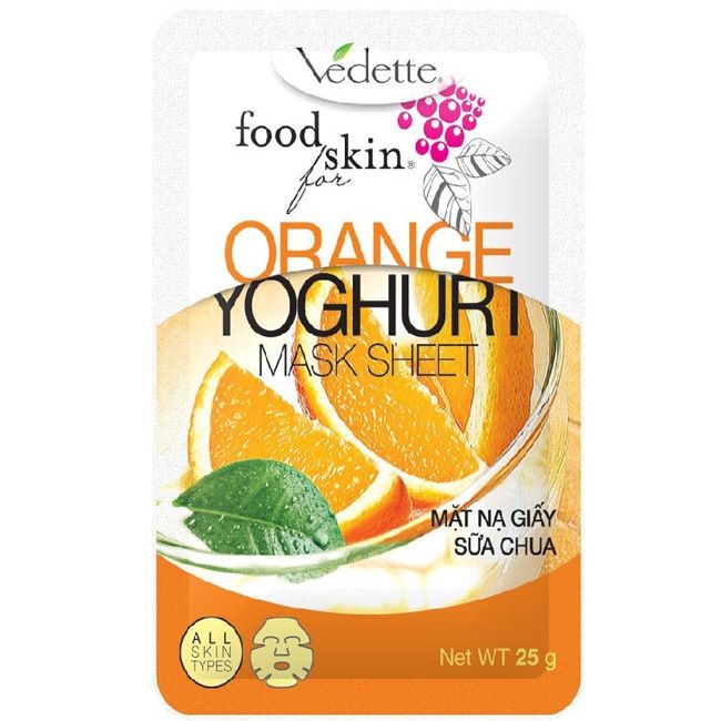 Тканинна маска для обличчя Vedette Orange йогурт з екстрактом апельсина 25 г