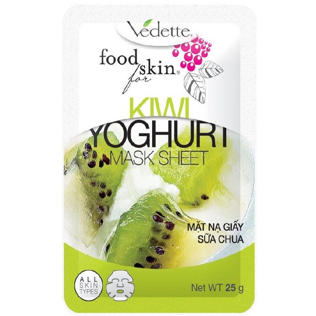 Тканевая маска для лица Vedette Kiwi йогурт с экстрактом киви 25 г