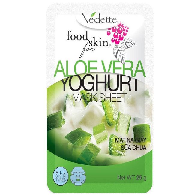 Тканинна маска для обличчя Vedette Aloe Vera йогурт з екстрактом алое 25 г
