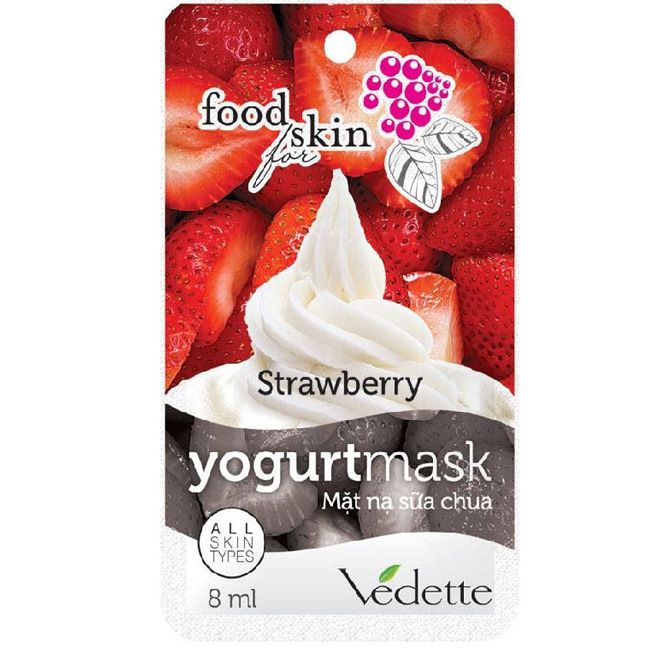 Йогуртовая маска для лица Vedette Strawberry с экстрактом клубники 8 мл