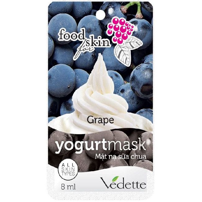 Йогуртова маска для обличчя Vedette Grape з екстрактом винограду 8 мл