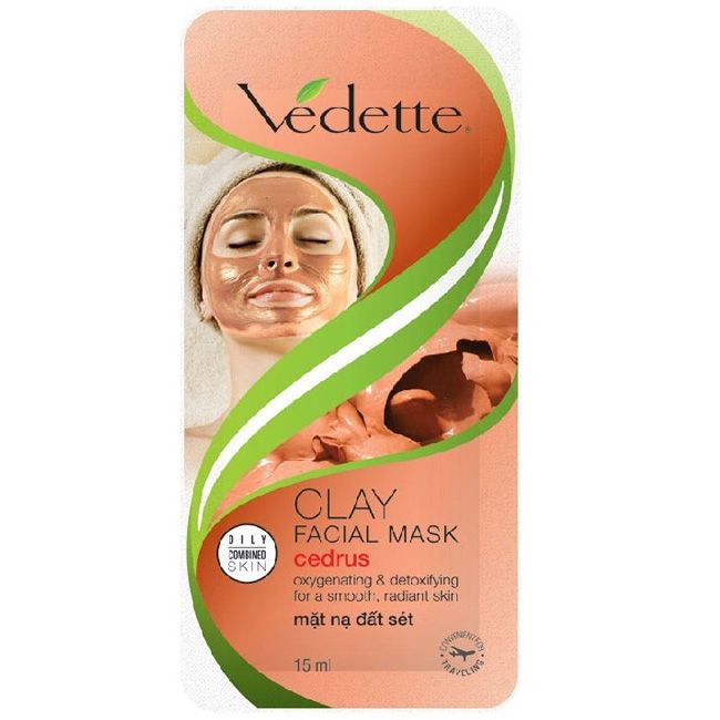 Глиняна маска для обличчя Vedette Cedrus з екстрактом кедра 15 мл