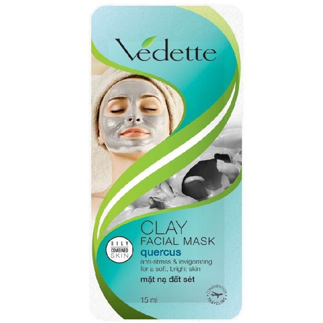 Глиняна маска для обличчя Vedette Quercus з екстрактом дуба 15 мл