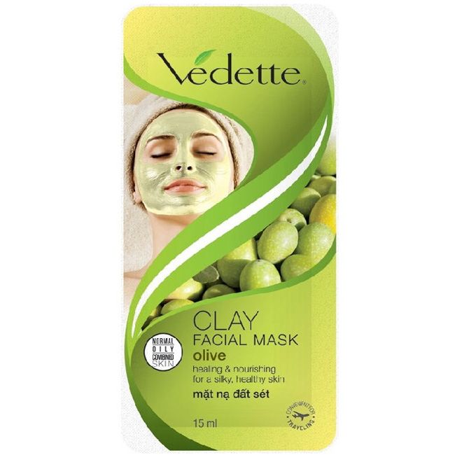 Глиняна маска для обличчя Vedette Olive з екстрактом оливи 15 мл