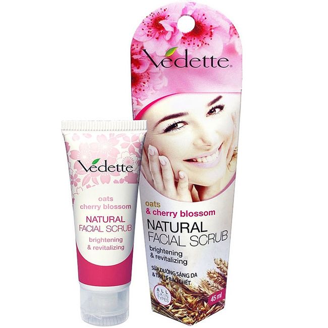Скраб для обличчя Vedette Oats & Cherry blossom з екстрактом вівса і вишні 45 мл