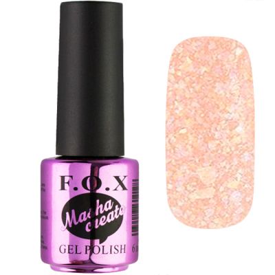 Гель-лак F.O.X Gel Polish Masha Create №916 (кораллово-персиковый с блестками) 6 мл