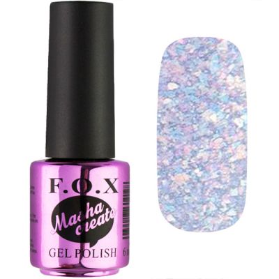 Гель-лак F.O.X Gel Polish Masha Create №918 (светло-сиреневый с блестками) 6 мл