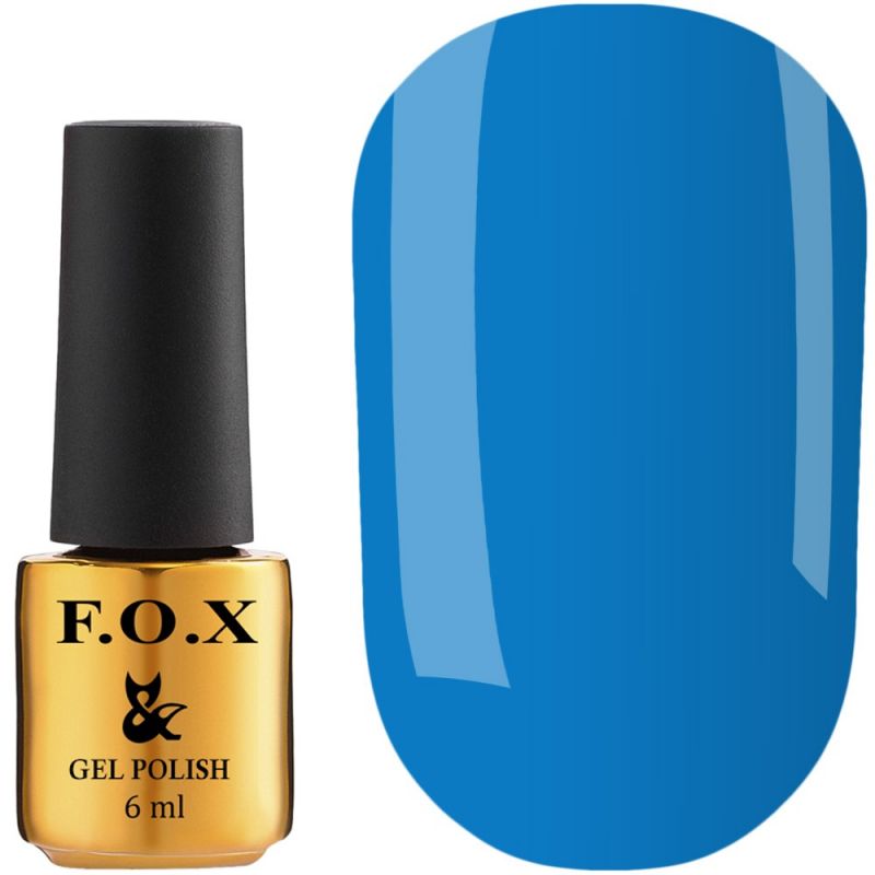 Гель-лак F.O.X №127 (средний персиково-синий, эмаль) 6 мл