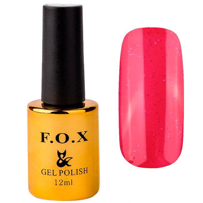 Гель-лак F.O.X Pigment Gel Polish №305 (рожево-червоний з блискітками) 12 мл